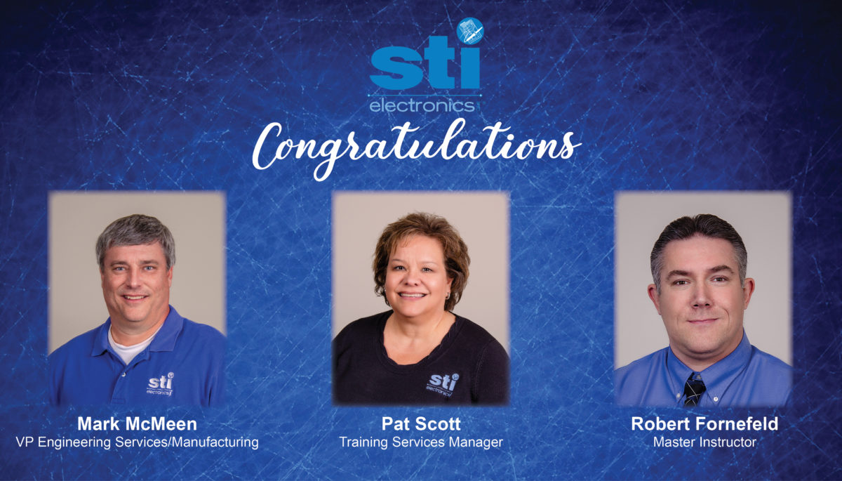 Three of STI Electronics Team Members Honored for Contributions to IPC and the Electronics Industry