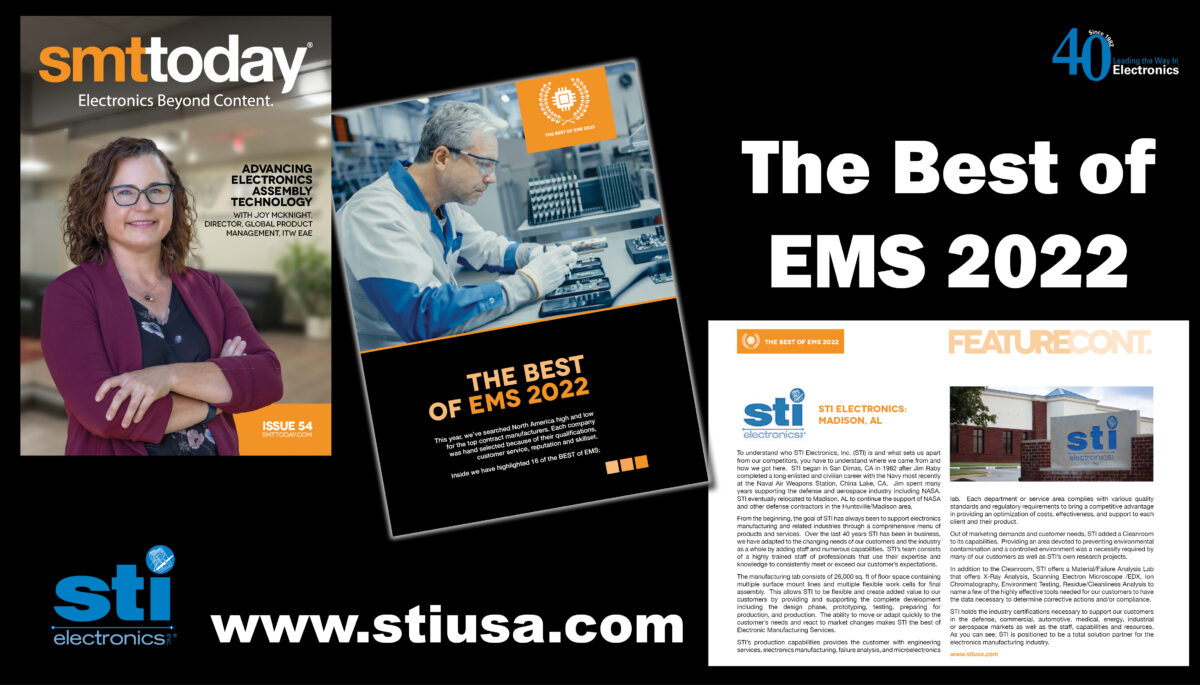 STI Electronics, Inc. Chosen as one of the Best of EMS 2022